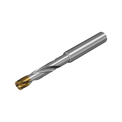 Sandvik Coromant 7781437 Short Length Drill Bit, 5.5 mm Drill, 0.2165 in Drill, Carbide Tipped, PVD, Applicable Materials: Aluminum, Cast Iron, Hardened Material, Stainless Steel, Steel