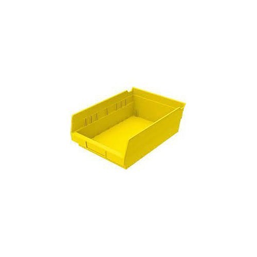 Sarjo AKM-30150Y Storage Bin, 11-5/8 in Outside Length, 8-3/8 in Outside Width, 4 in Outside Height, Yellow