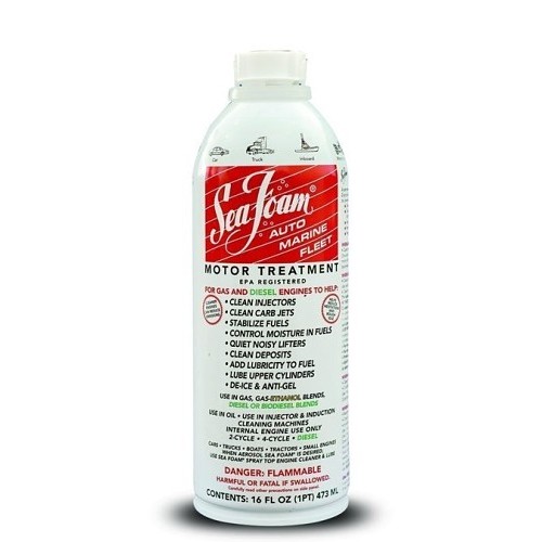 Sea Foam 651494 Motor Treatment Additive, 16 oz Container, Bottle Container, Liquid Form, Clear, Composition: Petroleum Distillates, Hydrocarbon-Based Solvent, Isopropyl Alcohol