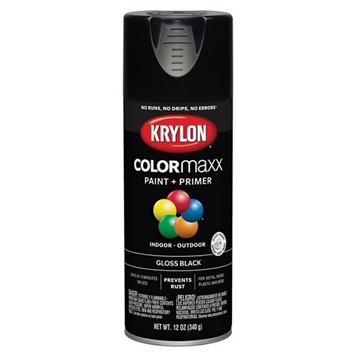Sherwin-Williams Krylon® K05505007 Spray Paint, 16 oz, Liquid, Black, 25 sq-ft Coverage, 1 hr Curing