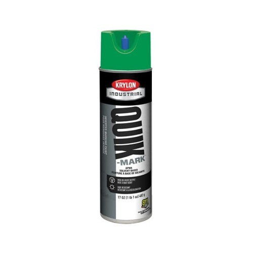 Sherwin-Williams Krylon® Diversified Quik-Mark™ A03631007 Spray Paint, 17 oz Container, Liquid, Safety Green, 468 ft Linear Coverage, 3 min Curing Time