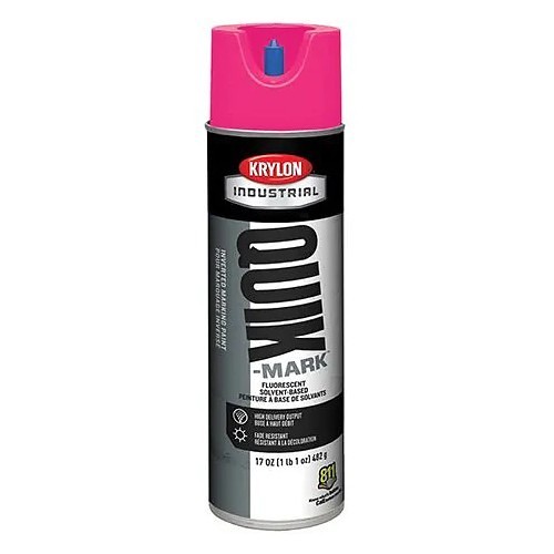 Sherwin-Williams Krylon® Diversified Quik-Mark™ S03622 Spray Paint, 20 oz Container, Liquid, Hot Pink, 1/2 hr Curing Time