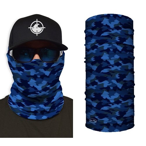 Shredneck 855811008062 Face Guard, One Size Fit Most, Blue Camo, 100% Microfiber Polyester