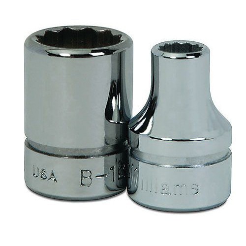 Snap-On® WILLIAMS B-1214 Impact Socket, Standard Straight Shaft, Imperial, 3/8 in Drive, Shallow Socket, 7/16 in Socket, 12 Points