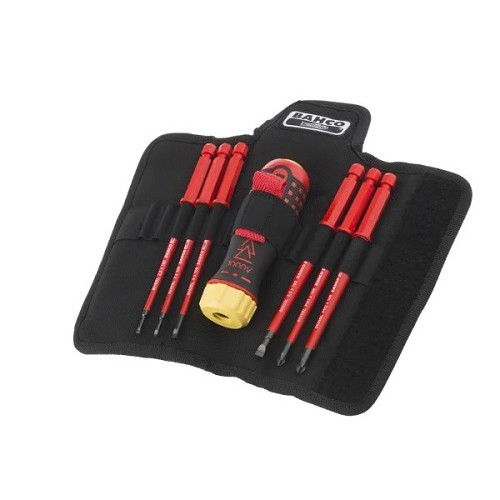 Snap-on Industrial Brands BAHCO® 808061 Slotted Screwdriver Set, Interchangeable, 7 Piece