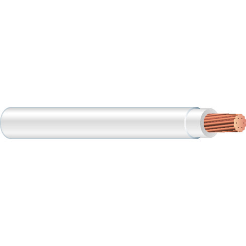 Southwire® 22965801 Copper Building Wire, Spool, 600 V, 1 Conductors, 12 AWG Conductor, Stranded Conductor, 500 ft Length, White