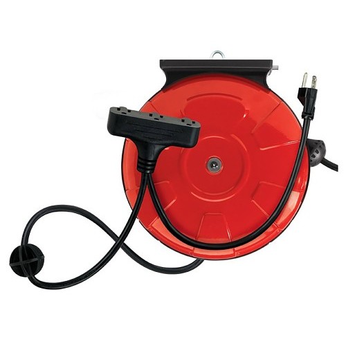 Southwire® 48006 Retractable Reel Cord, 125 V, 15 A Amp, 30 ft Cord, 14 AWG Conductor, 3 Outlets