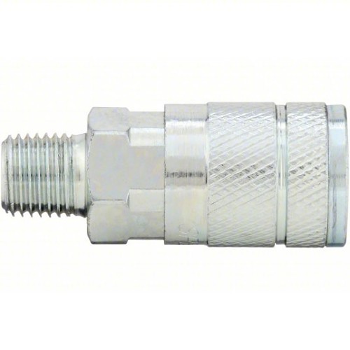 Speedaire 30E744 Quick Connect Hose Coupling, Steel, Silver