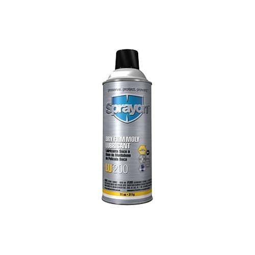 Sprayon Products S00200 Dry Film Moly Lubricant, 11 oz Container, Aerosol Can Container, Liquid Form, Black, 0.68 Specific Gravity