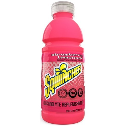 Sqwincher®  159030536, Strawberry Lemonade Flavor Sports Drink Mix, 20 oz Bottle, Ready To Drink