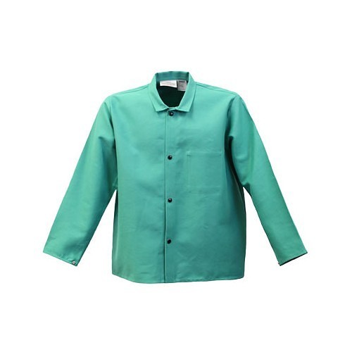 Stanco FR630L Welding Jacket, Large, Cotton, Green, Resists: Flame