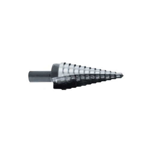 Irwin® Unibit® 10220 Step Drill Bit, 9/16 in Dia Min Hole, 1 in Dia Max Hole, 8 Steps, High Speed Steel, 8 Hole Sizes, 7/16 in Shank