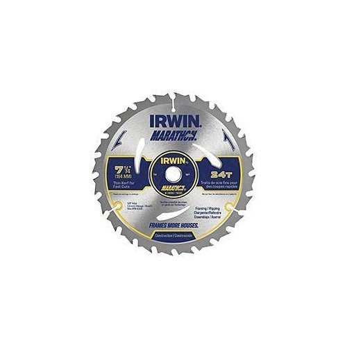 Irwin® Marathon® 14030 Construction Series Universal Circular Saw Blade, 7-1/4 in Dia, 5/8 in Arbor, 24 Teeth