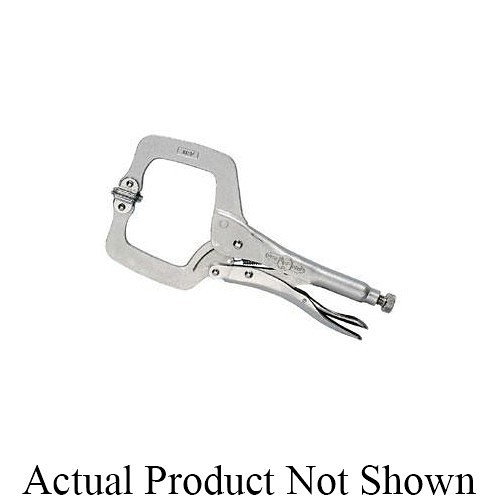 Irwin® Vise-Grip® Original™ 31 9SP® Fixed Tip Standard Locking C-Clamp With Swivel Pad, Nickel Plated, 4-3/4 in D Throat, 4-1/2 in Jaw Opening, 9 in L Jaw, Alloy Steel