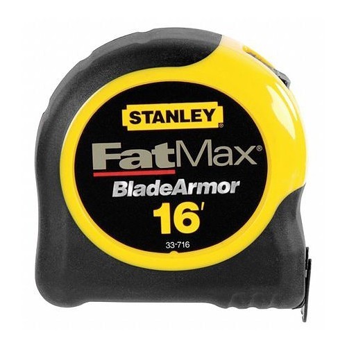 Stanley® Black & Decker 33-716 Measuring Tape, 16 ft Blade Length, 1-1/4 in Blade Width, Steel Blade, Measuring System: SAE, Graduations: 1/16 in