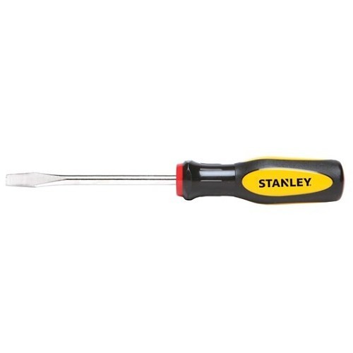 Stanley® Black & Decker Stanley® 60-004 Standard Screwdriver, Slotted Point, 1/4 in Point, Alloy Steel Shank, Plastic Handle, Nickel Plated