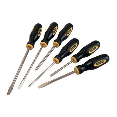 Stanley® Black & Decker Stanley® 60-060 Screwdriver Set, Standard Fluted, 6 Piece, Phillips®/Slotted Screwdriver Types Included, Steel