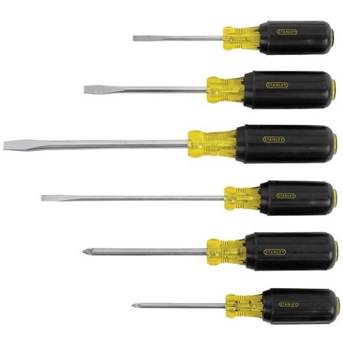 Stanley® Black & Decker Stanley® 66-565 Screwdriver Set, 6 Piece, Alloy Steel