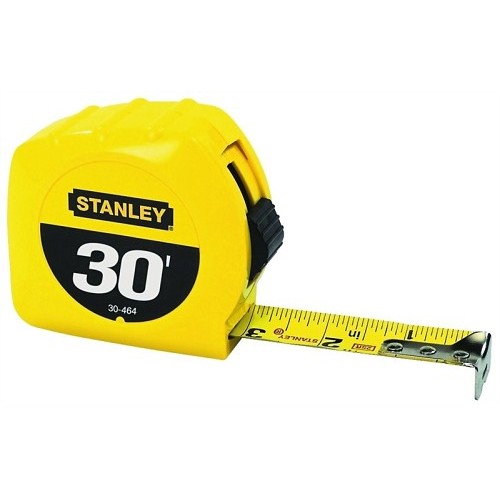 Stanley® Black & Decker BB01/307602 Measuring Tape, 30 ft Blade Length, 1 in Blade Width, Steel Blade, Measuring System: SAE, Graduations: 1/16 in