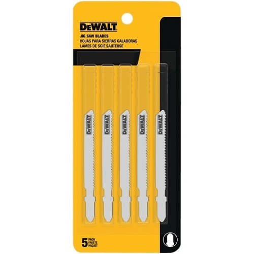 Stanley® Black & Decker DeWALT® DW3770-5 Jig Saw Blade, 3 in Length, 5/16 in Width, 14 TPI, Cobalt Steel Cutting Edge, High Carbon Steel Body, Applicable Materials: Ferrous Metals, Non-Ferrous Metals