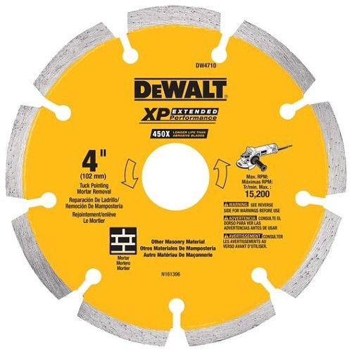 Stanley® Black & Decker DeWALT® DW4739 Tuck Point Blade, 6 in Blade Width, Diamond, 2 in Maximum Depth of Cut, Series: 0.250 XP