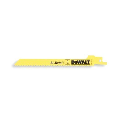 Stanley® Black & Decker DeWALT® DW4816 Reciprocating Saw Blade, 6 in Length, 6 TPI, Bi-Metal Body