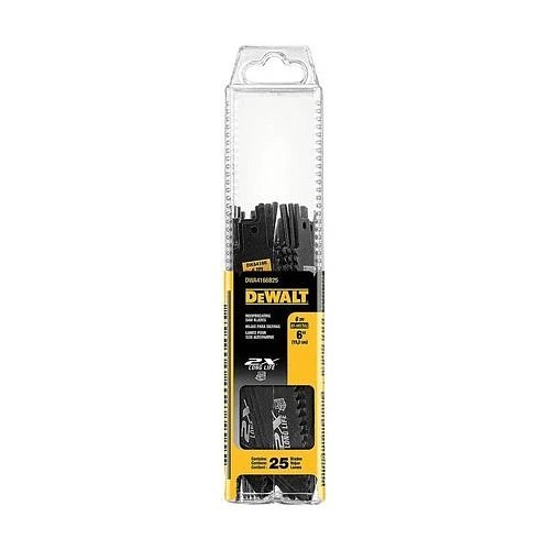 Stanley® Black & Decker DeWALT® DWA4166B25 Reciprocating Saw Blade, 6 in Length, 6 TPI, High Speed Steel Body