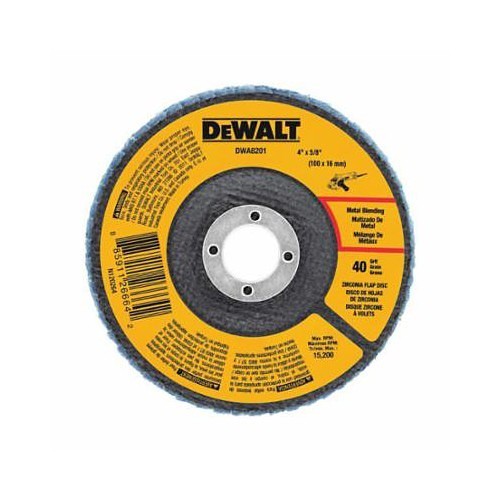 Stanley® Black & Decker DeWALT® DWA8207H Coated Abrasive Flap Disc, 4-1/2 in Disc Dia, 7/8 in Center Hole, 60 Grit, Coarse Grade, Zirconia Alumina Abrasive, Type 29 Disc