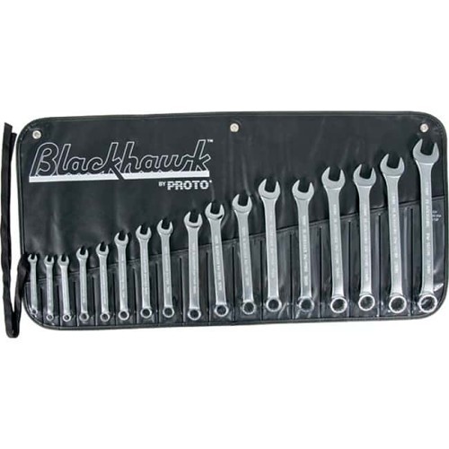 Stanley® Black & Decker Blackhawk™ by Proto® MF-017M Combination Wrench Set, Metric, 17 Piece, 6-22 mm, Satin
