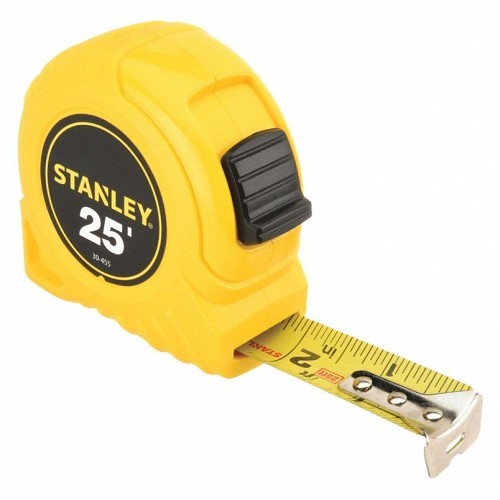 Stanley® Black & Decker ST30455 Measuring Tape, 25 ft Blade Length, 1 in Blade Width, Steel Blade, Measuring System: SAE, Graduations: 1/16 in