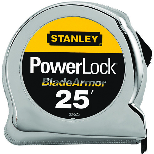 Stanley Black & Decker STANLEY® 33-525 Reinforced Tape Rule, 25 ft Blade Length, 1 in Blade Width, Mylar® Polyester Film Blade, Imperial/Metric Measuring System