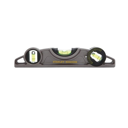 Stanley® FatMax® FMHT43610 Magnetic Torpedo Level, 9 in L, 3 Vials, Die Cast Aluminum, (1) Level/(2) Plumb Vial Position, 0.0005 in Accuracy