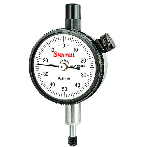 Starrett® Starrett® 53400 Dial Indicator, Measuring Range: 1/4 in, 0-50-0 Dial, Graduations: 0.001 in