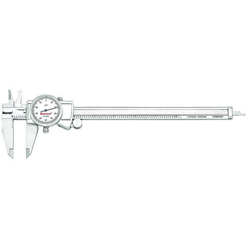 Starrett® Starrett® 61468 Dial Caliper, Measuring Range: 0 to 8 in, Graduations: 0.001 in, 5/8 in ID x 1-1/2 in OD Jaw Depth, Hardened Stainless Steel