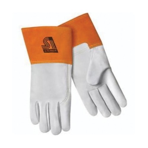 Steiner® 0227-L Welding Gloves, Large, #9, Leather, Kevlar Stitching, Tan, Unlined, Gauntlet Cuff, Straight,Wing Thumb