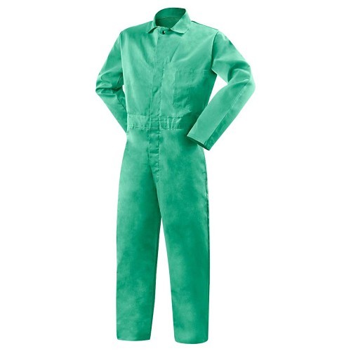 Steiner® 1035-2X Flame Resistant Coverall, 2X-Large, Green, Cotton, 32 in Inseam Length