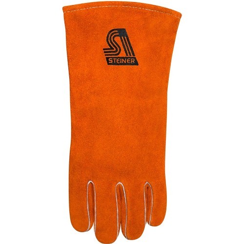 Steiner® STE2119Y-XL Welding Gloves, X-Large, #10, Leather, Kevlar Stitching, Brown/Rust, Cotton Palm/ThermoCore™ Foam Back, Gauntlet Cuff, 14 in Length, Wing Thumb