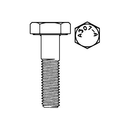 Hex Bolt, #1-8 Thread, 2.25 in Thread Length, 9 in Overall Length, Hex Head