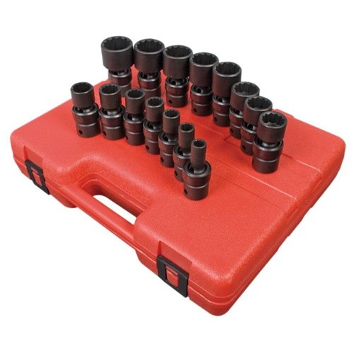 Sunex® 2856 Socket Set, Imperial, 1/2 in Drive, 15 Piece