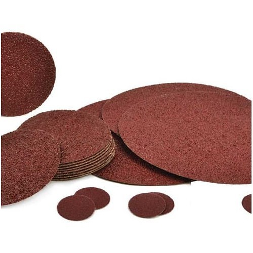 PSA Disc, 12 in Disc Dia, 36 Grit, Aluminum Oxide Abrasive, Poly/Cotton; Cotton Backing