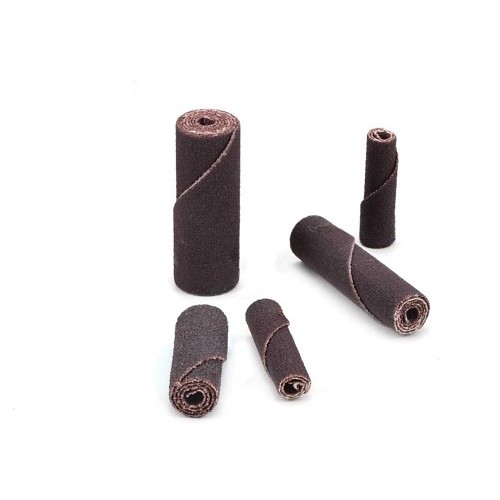 Cartridge Roll, 3/8 in Maximum Roll Dia, 1 in Overall Length, 1/8 in Pilot Hole Dia, 120 Grit, Aluminum Oxide Abrasive