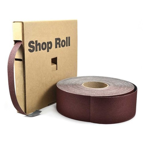Shop Roll, 50 yd Roll Length, 2 in Roll Width, 80 Grit, Aluminum Oxide Abrasive, Cloth Backing