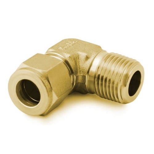 Swagelok® B-1210-2-8 Hydraulic Elbow, 3/4 x 1/2 in Nominal, Swagelok x MNPT, Brass