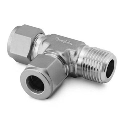 Swagelok® B-600-3-6TTM Pipe Male Branch Tee, Fitting/Connector: Tee, 3/8 in Nominal, Tube OD x MNPT x Tube OD End Style, Brass