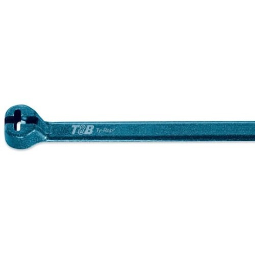 T&B® TY528M-PDT Cable Tie, 14 in Length, 4.67 mm Width, 1.19 mm Thickness, Polypropylene, Blue