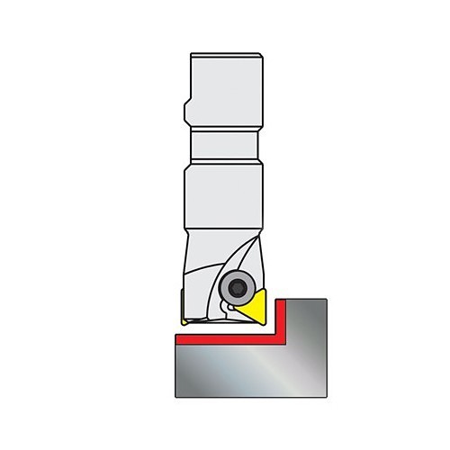 TOOLMEX® 6901020 Indexable Face Mill, 1-1/2 in Cutting Dia, 3/4 in Shank Dia, 3-1/4 in Overall Length, TPG/TPU/TPC-32 Insert, 1-7/32 in Maximum Depth of Cut