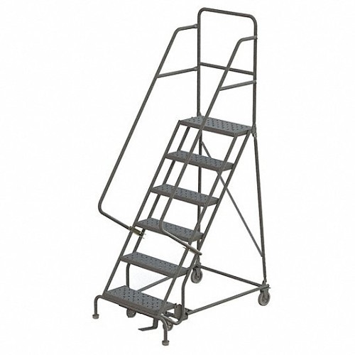 TRI-ARC KDSR106246 Rolling Ladder, 96 in Ladder Height, 450 lb Load, 60 in Platform Height, 24 in Platform Width, 10 in Platform Depth