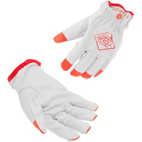 Tilsatec® GP1000WYHXXL Driver Gloves, 2X-Large, Leather, Resists: Abrasion Hi-Viz Safety Message