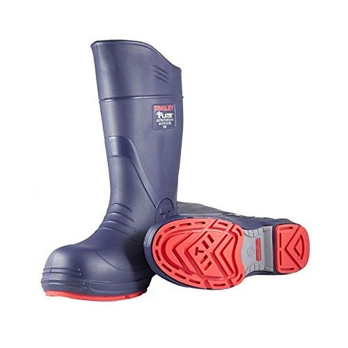 Tingley 26256-13 Knee Boot, Men's, 13, 15 in Height, Composite Toe, Polymer Upper, Nitrile Outsole, Resists: Fats, Oils, Hydrocarbons, Certain Acids and Caustics, ASTM F2413 M I/75 C/75 EH, Blue/Red