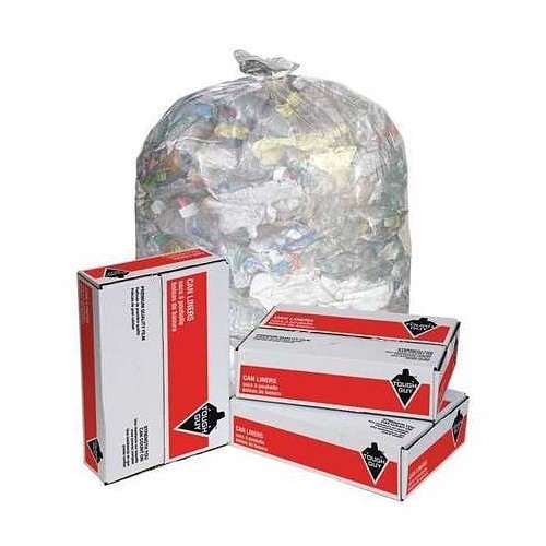 Tough Guy 4YPC9 Trash Bag, 65 to 95 gal, 70 in Length, 35 x 28 in Width, LDPE, Clear